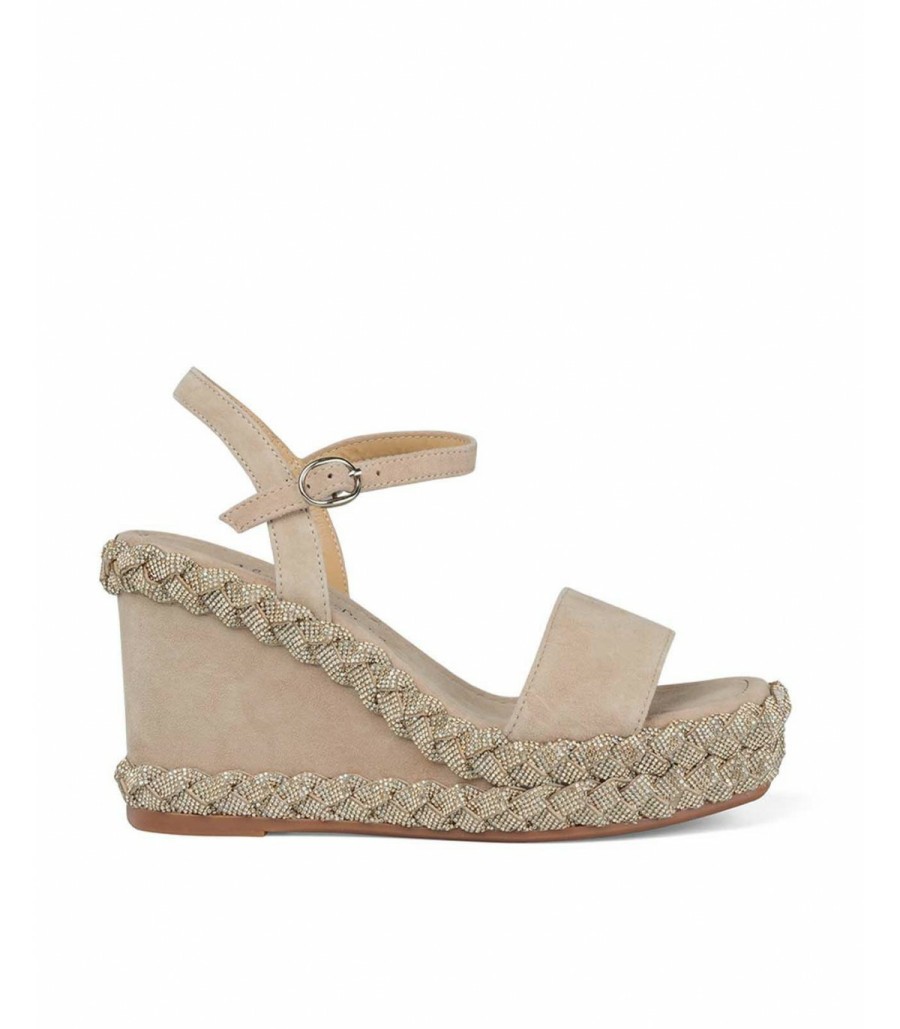 High Wedges | Alma En Pena Wedge Sandal Rhinestone Details