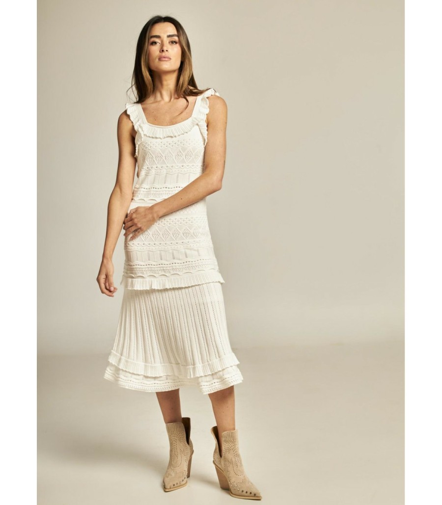 Long Dresses | Alma En Pena Openwork Knit Dress