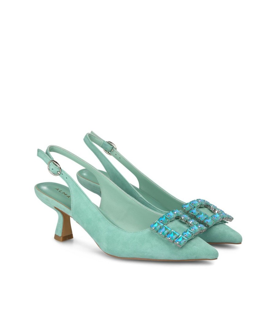 Pumps | Alma En Pena Square Embellished Heeled Shoe