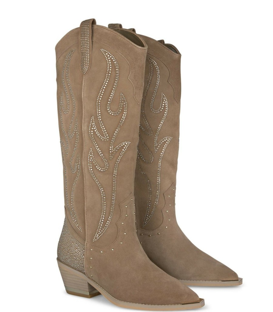 Boots | Alma En Pena Cowboy Boot Embellished With Rhinestones