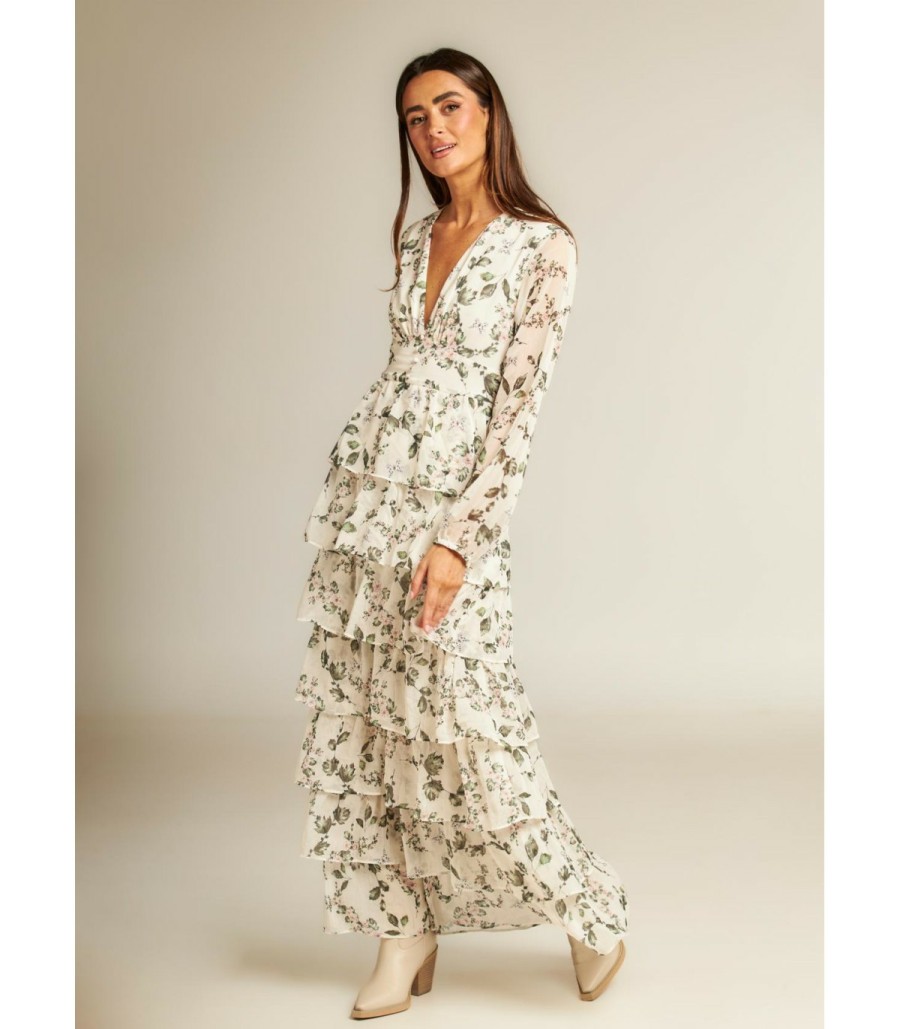 Long Dresses | Alma En Pena Ruffled Floral Dress