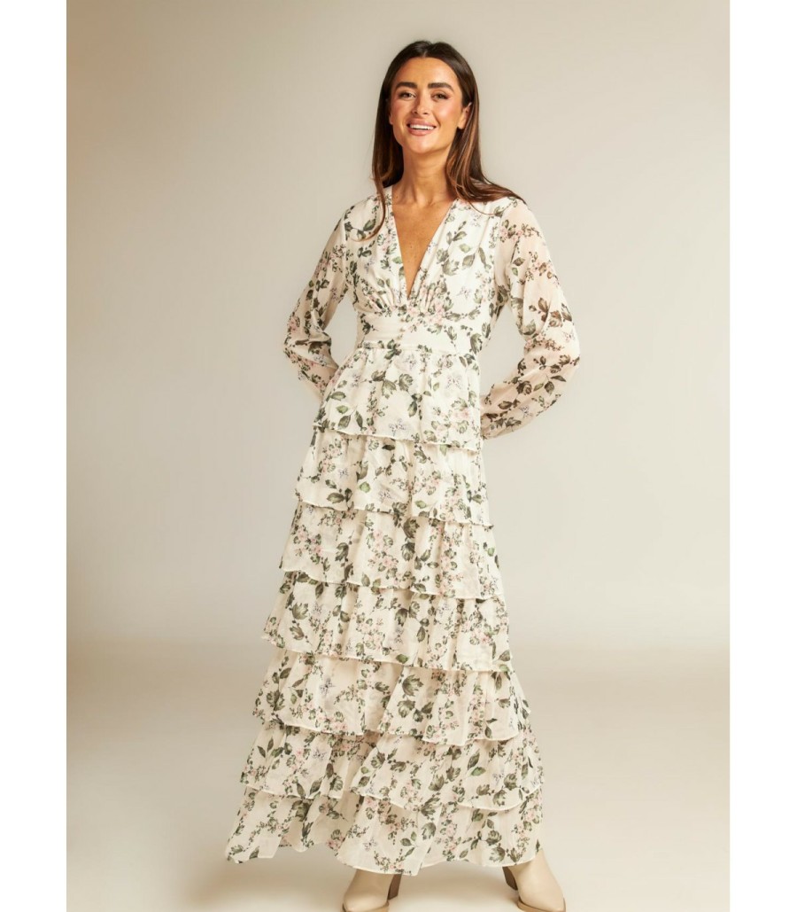 Long Dresses | Alma En Pena Ruffled Floral Dress