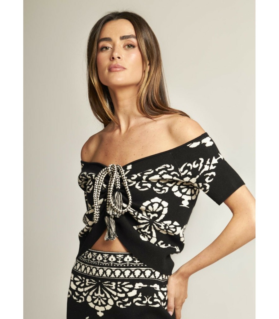 Shirt | Alma En Pena Printed Knitted Top