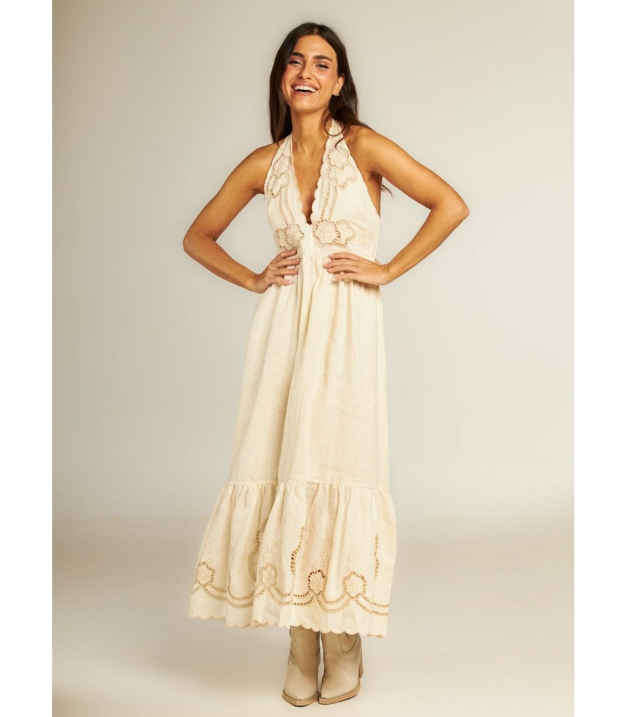 Long Dresses | Alma En Pena Embroidered Midi Dress