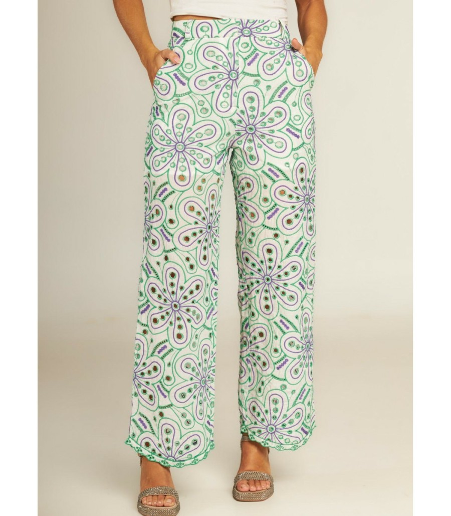 Trousers | Alma En Pena Openwork Long Trousers