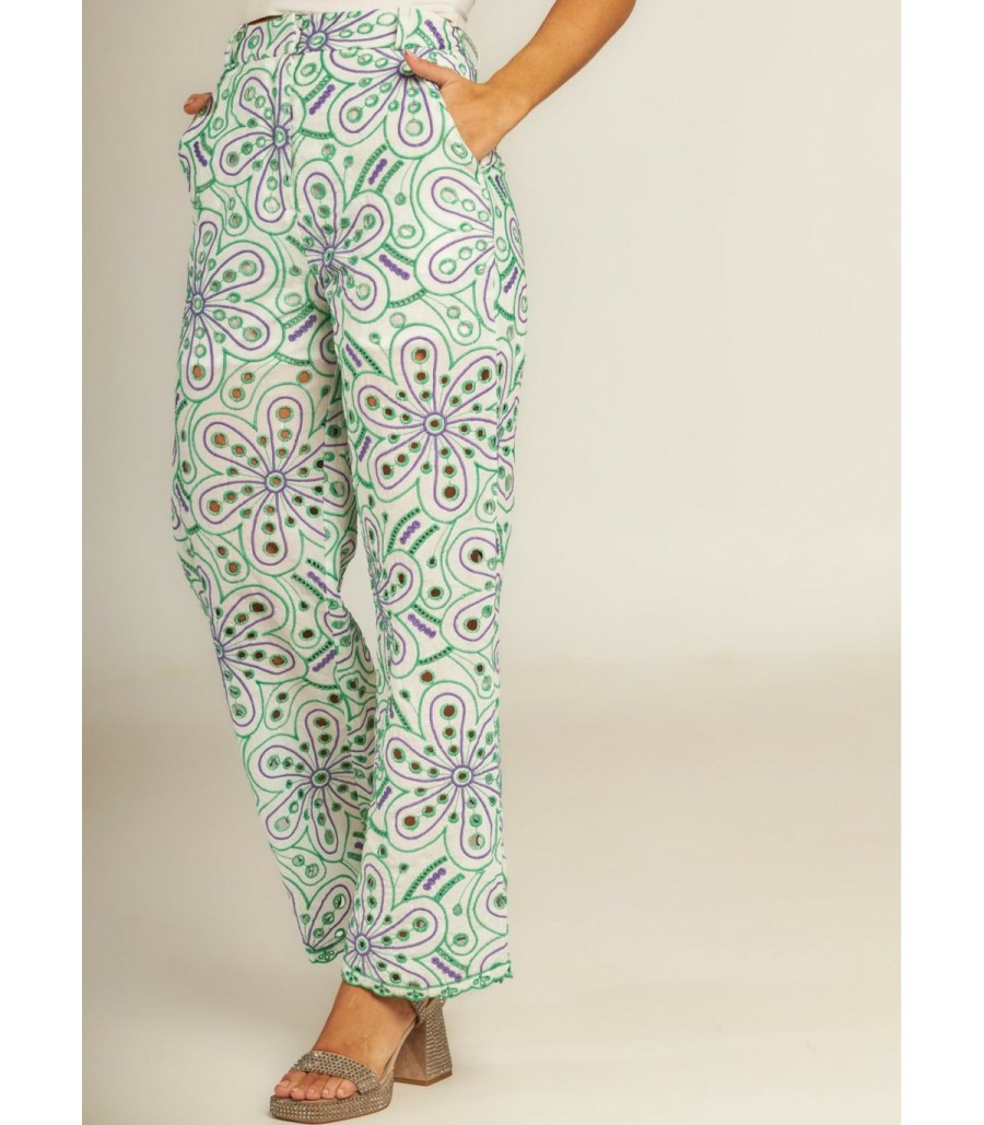 Trousers | Alma En Pena Openwork Long Trousers