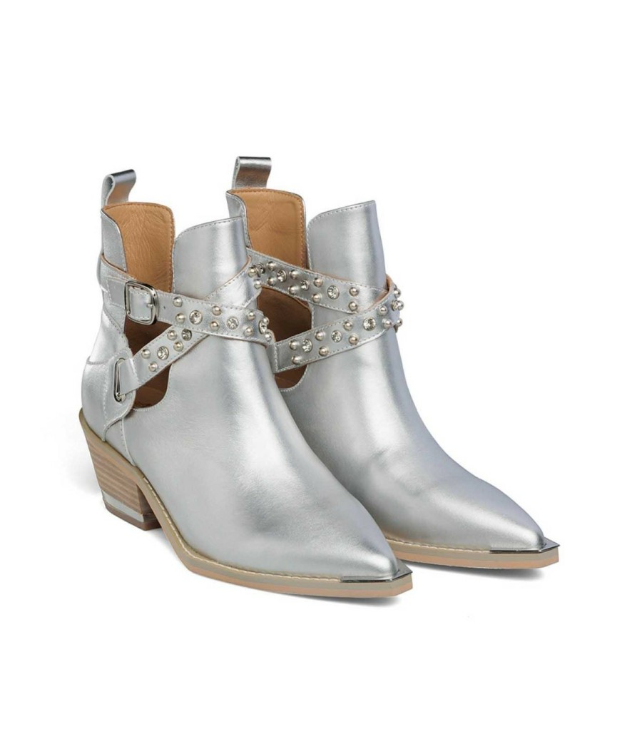 Ankle Boots | Alma En Pena Buckle Studded Ankle Boots