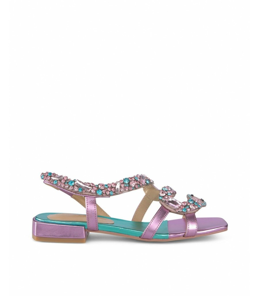 Flat Sandals | Alma En Pena Flat Sandal Snake Rhinestones