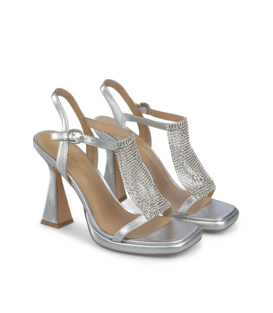 High Heel Sandals | Alma En Pena Sandal With Rhinestones