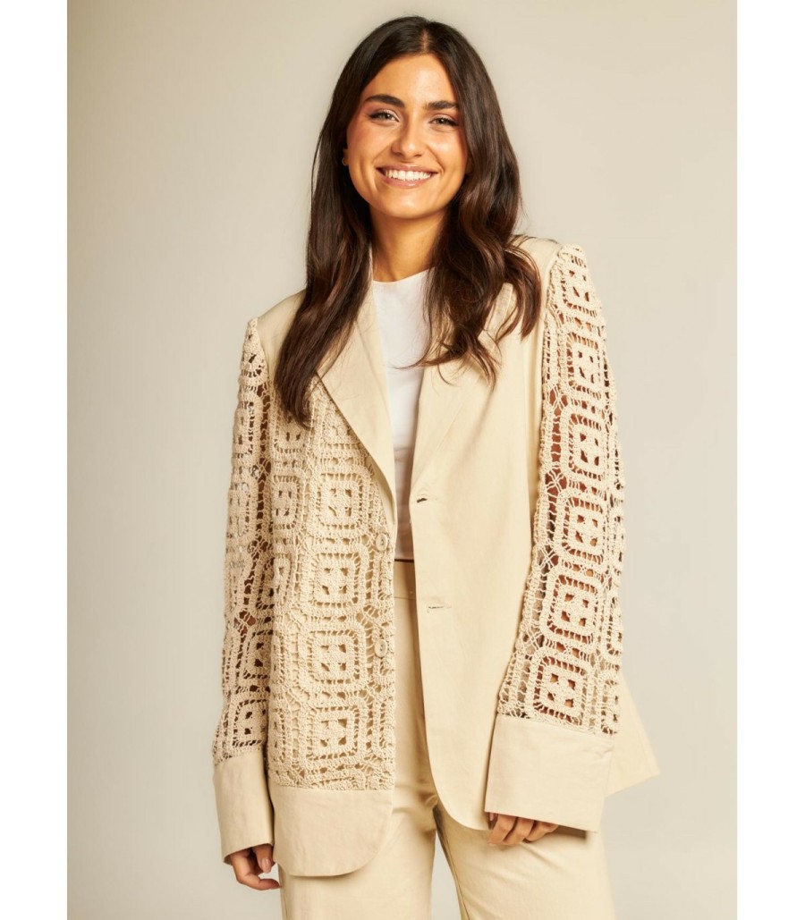 Jackets | Alma En Pena Openwork Blazer