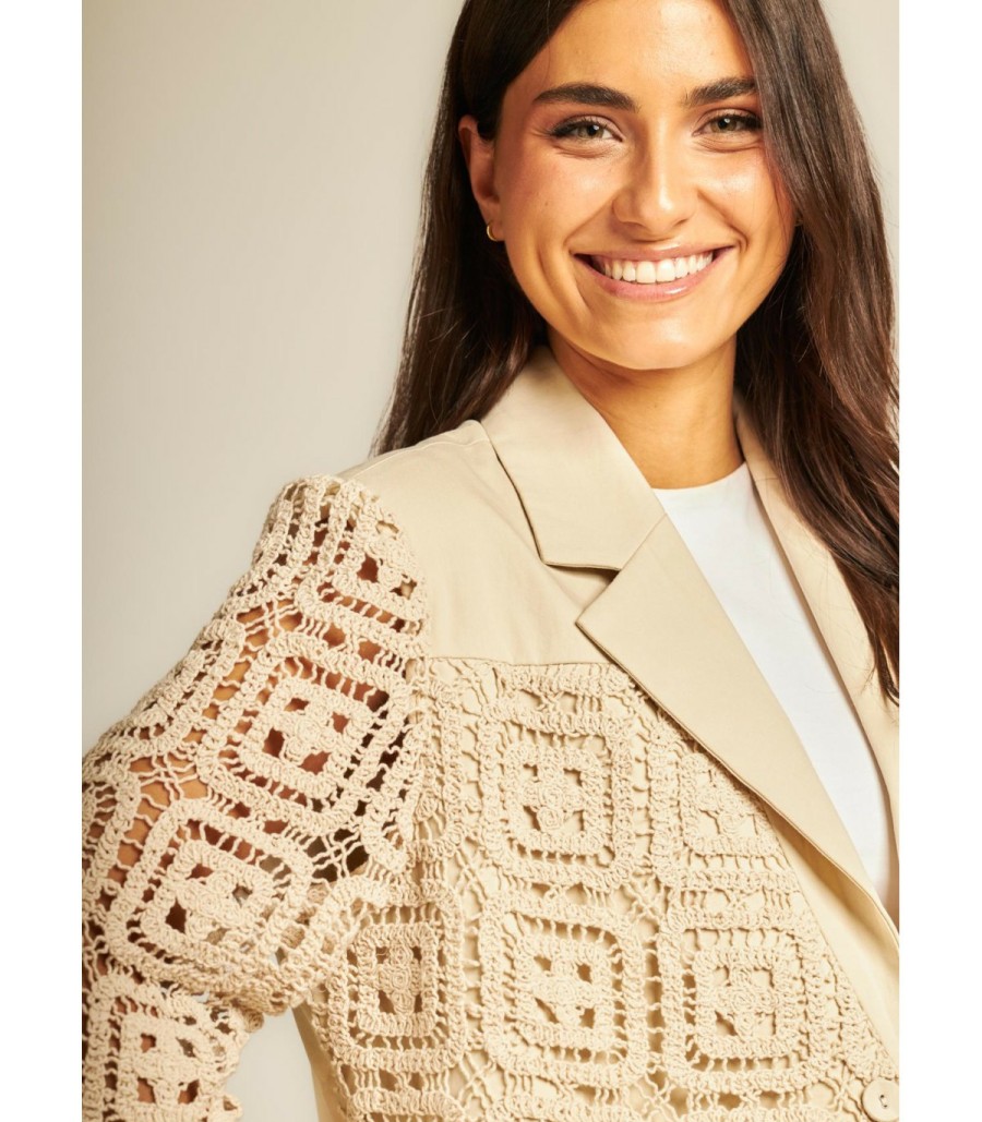 Jackets | Alma En Pena Openwork Blazer