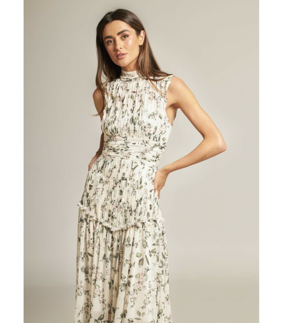 Long Dresses | Alma En Pena Long Floral Ruffled Dress