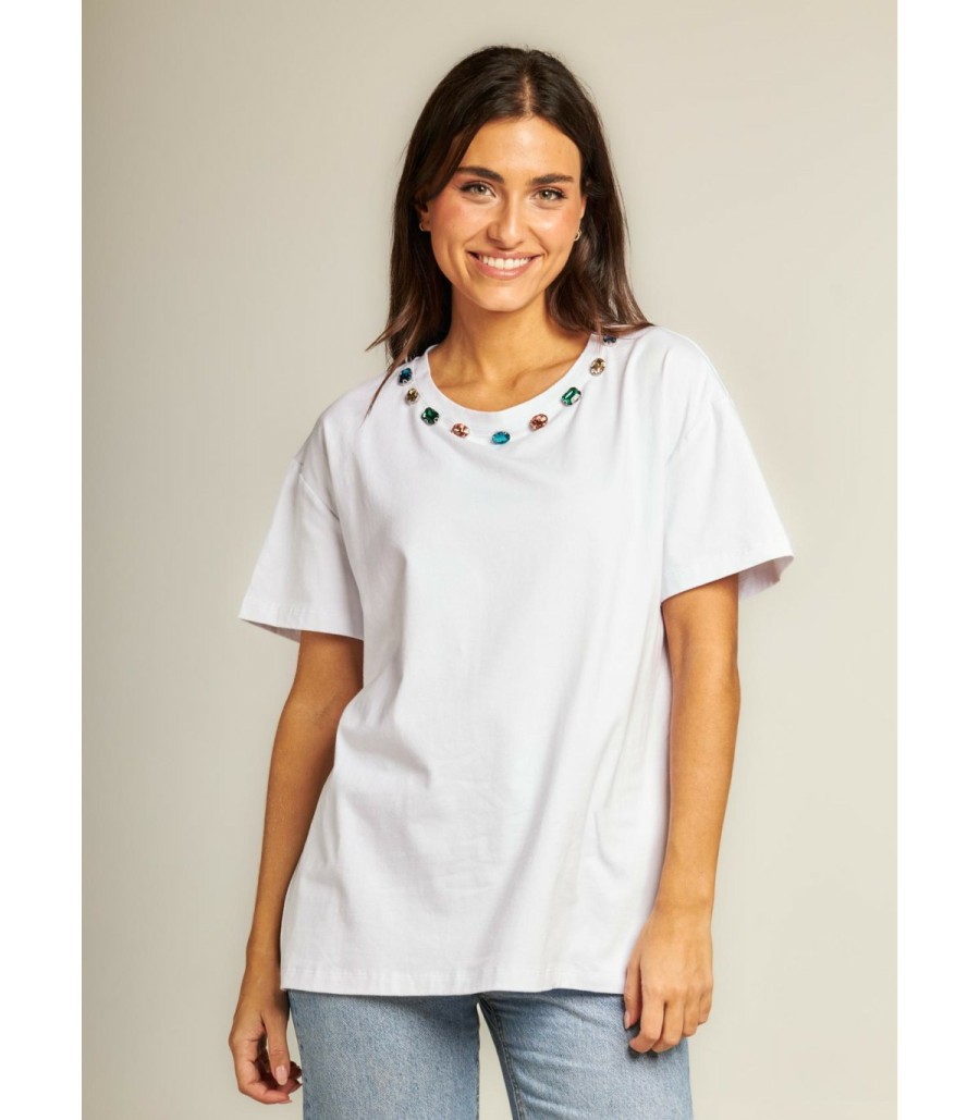 Shirt | Alma En Pena T-Shirt With Rhinestones Collar