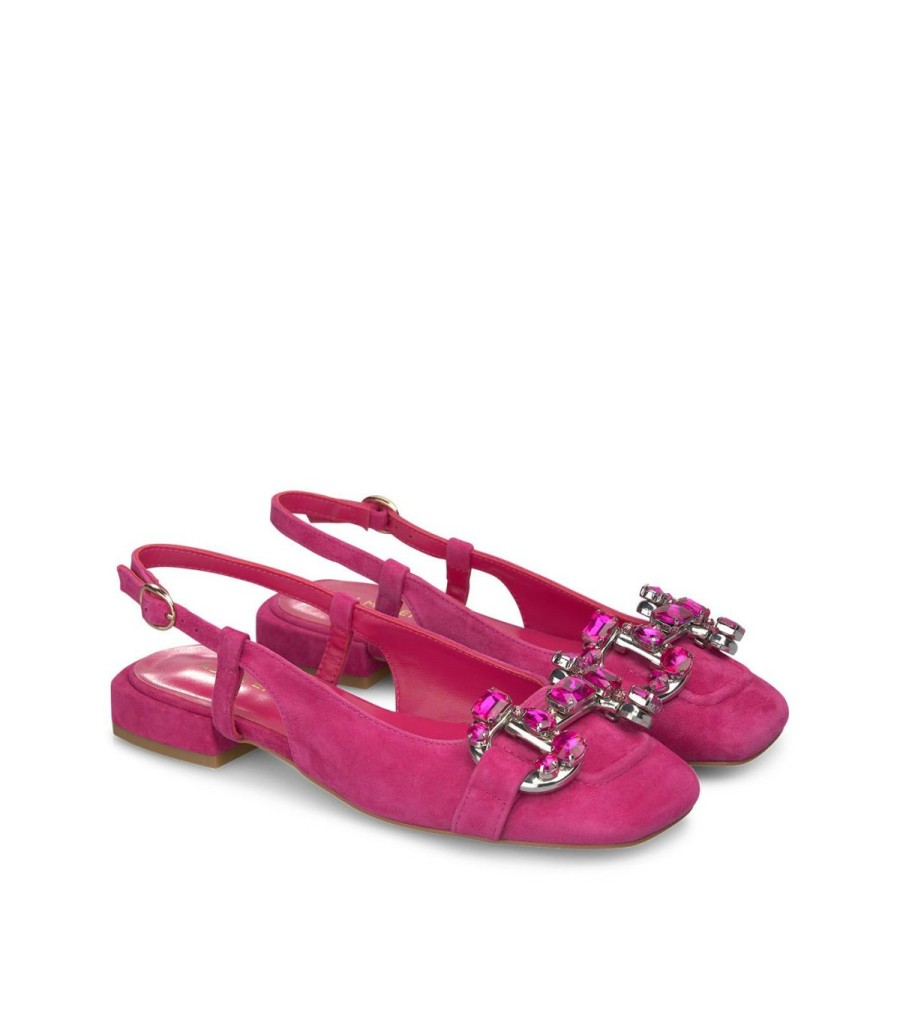 Flat Shoes | Alma En Pena Rhinestone Buckle Shoe