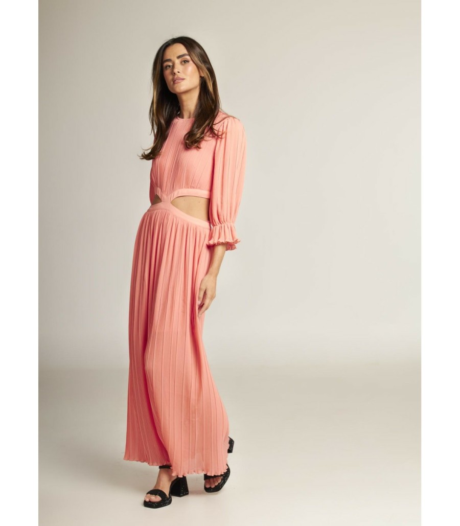 Long Dresses | Alma En Pena Pleated Cutout Dress