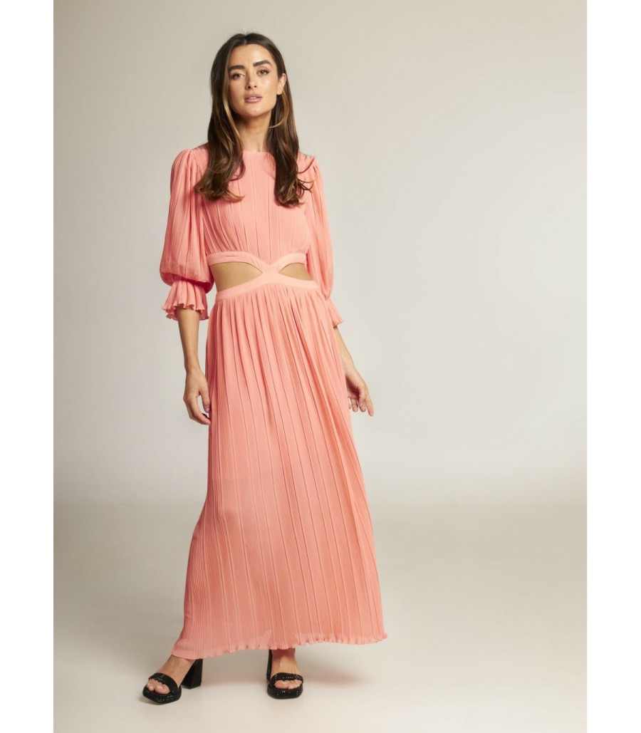 Long Dresses | Alma En Pena Pleated Cutout Dress