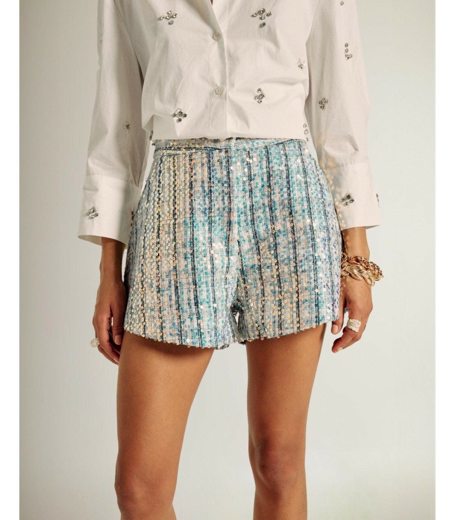 Trousers | Alma En Pena Sequined Check Shorts