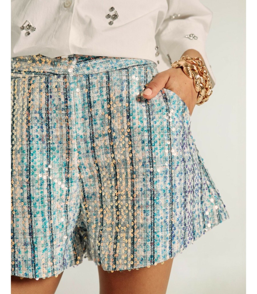 Trousers | Alma En Pena Sequined Check Shorts