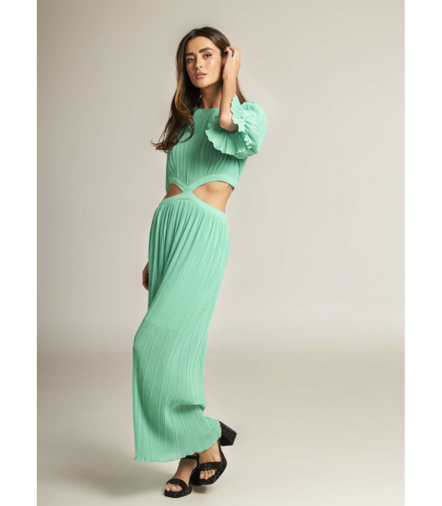 Long Dresses | Alma En Pena Pleated Cutout Dress