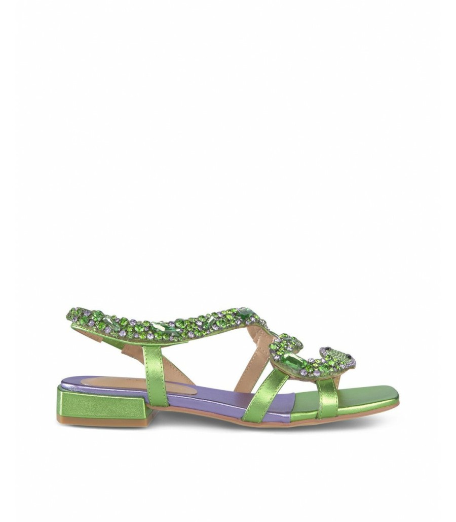 Flat Sandals | Alma En Pena Flat Sandal Snake Rhinestones