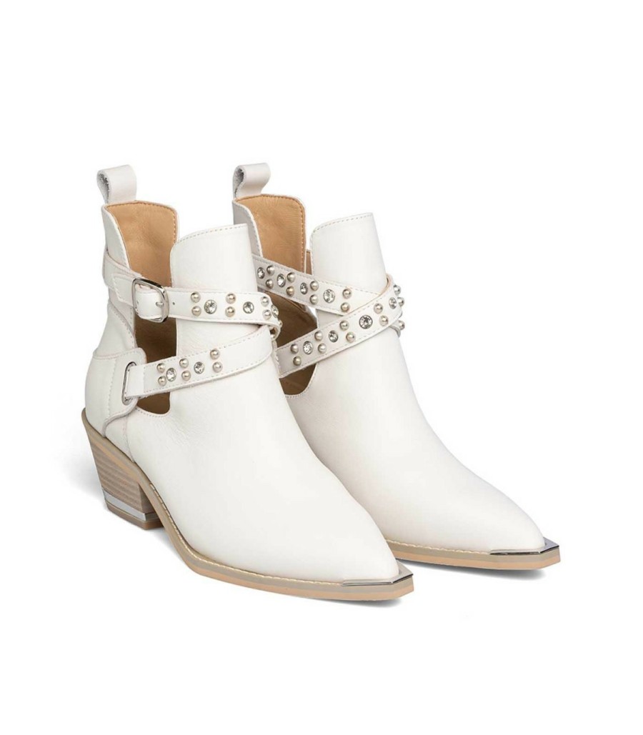 Ankle Boots | Alma En Pena Buckle Studded Ankle Boots