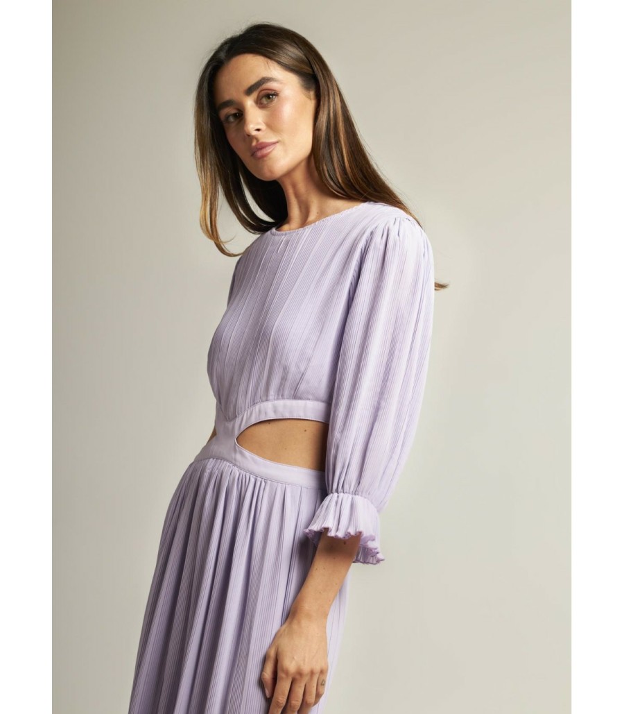 Long Dresses | Alma En Pena Pleated Cutout Dress