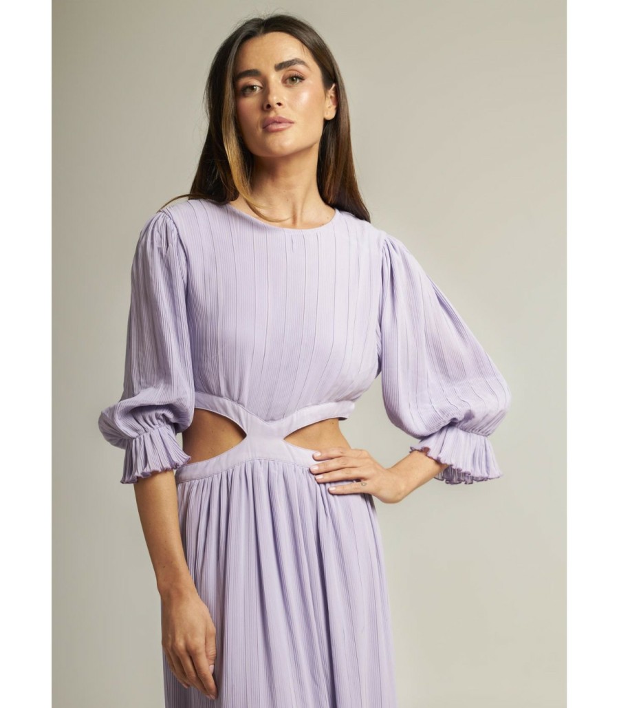 Long Dresses | Alma En Pena Pleated Cutout Dress