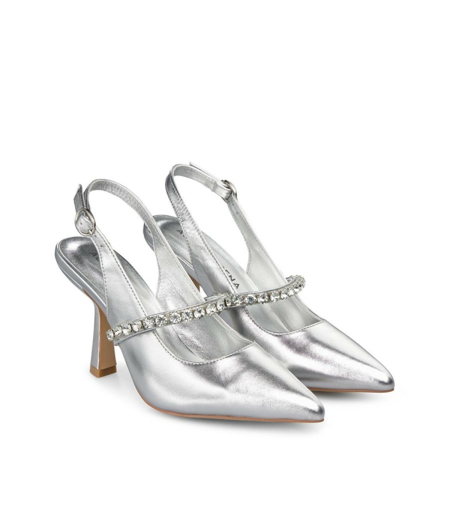 Pumps | Alma En Pena Heeled Shoe With Rhinestones Strap