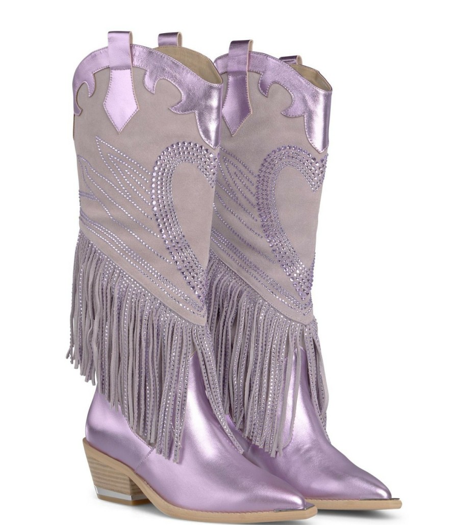 Boots | Alma En Pena Fringed Cowboy Boot