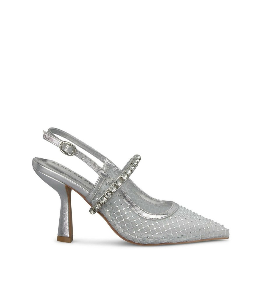 Pumps | Alma En Pena Mesh Heeled Shoe With Crystals